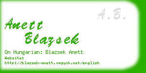 anett blazsek business card